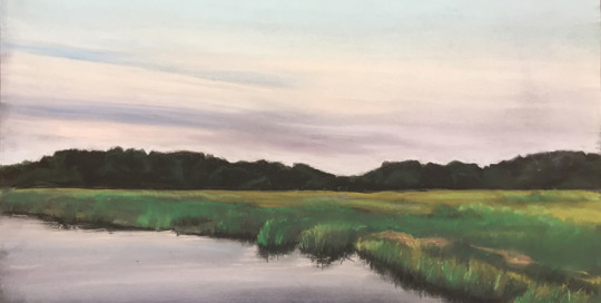 Dusk on the Marsh, Pastel 23" x21"